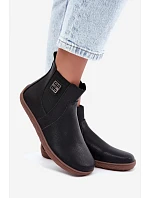 Dámske kožené poltopánky typu barefoot na zips, čierne, Altie
