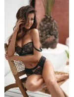 Dámske tangá Brasiliana V-11845 Black with beige - Axami