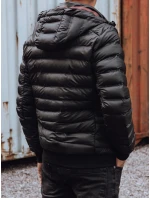 Pánska prešívaná bunda s kapucňou čierna FashionStreet TX4764
