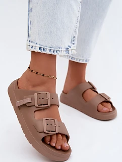 Dámske penové papuče s prackami D.Franklin DFSH413004 dark beige