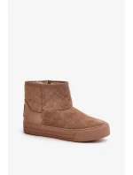 Snehové topánky so zipsom a kožušinou Big Star beige