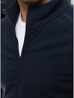 Pánska mikina na zips s kapucňou tmavomodrá FashionStreet BX4775