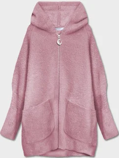 Ružový prehoz cez oblečenie ála alpaka s kapucňou (B6007-81)