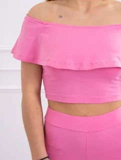 Sada s volánikom svetlo ružová