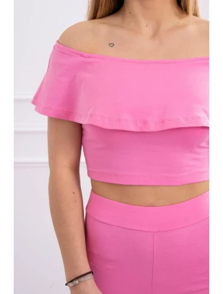 Sada s volánikom svetlo ružová