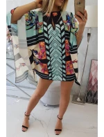 Netopierie šaty s viazaním v páse v mätovej farbe