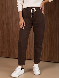 Dámske joggery s vysokým pásom, hnedé, FashionStreet UY3231