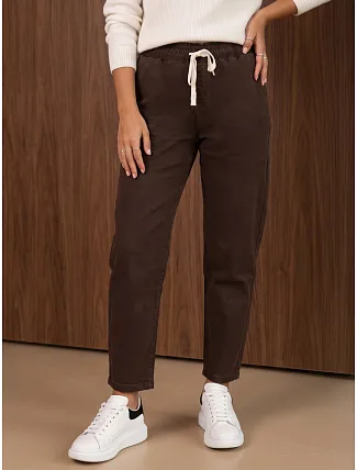 Dámske joggery s vysokým pásom, hnedé, FashionStreet UY3231 Dámske joggery s vysokým pásom, hnedé, FashionStreet UY3231