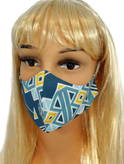 Ochranné masky pre opakované použitie CV011 - Tmavo modrej šípky - bavlna 100% - 2 kusy - veľkosť L
