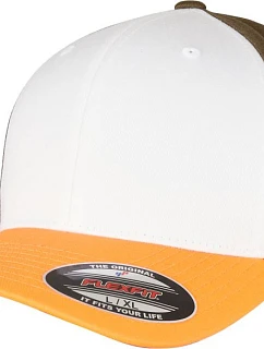 Flexfit 6277T/6277TT 6-panelová čiapka Flexfit Wooly Combed 55.277T neónovo oranžová/biela/olivová