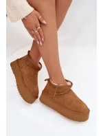 Dámské sněhule z přírodního semiše Camel Mairene