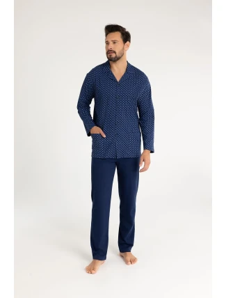 Regina 486 long/r M-XL Z25/26 pánske pyžamo bez zipsu
