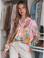 Dámske kvetinové oversize tričko BLOSSIVA ružové FashionStreet DY0465 Dámske kvetinové oversize tričko BLOSSIVA ružové FashionStreet DY0465