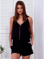 Elegantný krátky čierny overal na ramienka (W2017S12) Elegantný krátky čierny overal na ramienka (W2017S12)