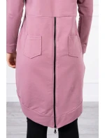 Mikina so zipsom na chrbte tmavo ružová