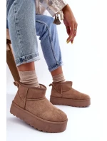 Zamszowe Śniegowce Na Platformie Ciemnobeżowe Corcoran