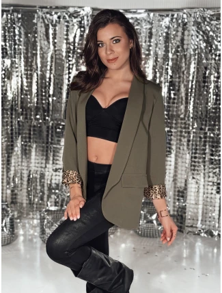 Dámska olivová bunda LEKONIK v jednej veľkosti FashionStreet PY0113