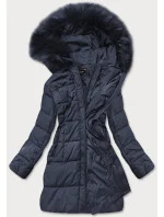 Dámska prešívaná zimná bunda s kapucňou tmavomodrá (7757) Dámska prešívaná zimná bunda s kapucňou tmavomodrá (7757)
