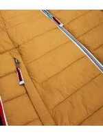 Žltá dámska prešívaná bunda so vsadkami (7242)