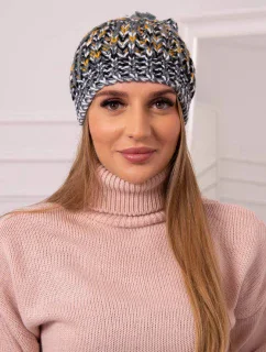 Dámska čiapka s brmbolcom Maria K335 tmavo šedá