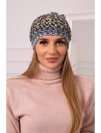 Dámska čiapka s brmbolcom Maria K335 tmavo šedá