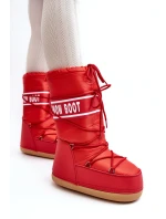 Damskie Wysokie Śniegowce Czerwone Venila