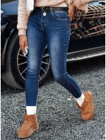 Dámske džínsové nohavice JEANLIFE s opaskom v modrej farbe FashionStreet UY2195