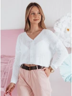 Dámsky oversize rebrovaný sveter SWEETDREAM white FashionStreet MY2459 Dámsky oversize rebrovaný sveter SWEETDREAM white FashionStreet MY2459