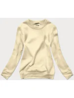 Béžová dámska tepláková mikina so sťahovacími lemami (W01-67)