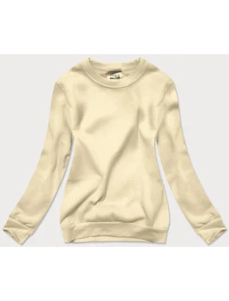 Béžová dámska tepláková mikina so sťahovacími lemami (W01-67)