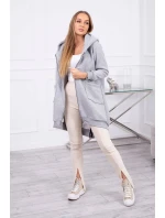 Zateplená mikina so zipsom na chrbte sivá