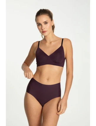 Jednoduchá košeľová podprsenka Dark Plum - Julimex