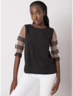 Dámska blúzka s priehľadnými rukávmi 506702 - FPrice Dámska blúzka s priehľadnými rukávmi 506702 - FPrice