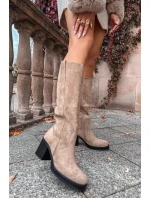 Dámske topánky na podpätku LH-8 Beige - JOIa shoes