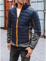 Pánska prechodná bunda prešívaná tmavomodrá FashionStreet TX3783
