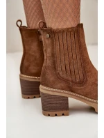 Dámske členkové topánky na podpätku Eco Suede Insulated Dark Brown Nevitas Dámske členkové topánky na podpätku Eco Suede Insulated Dark Brown Nevitas