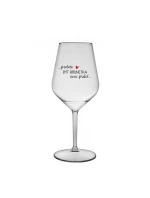 PROTOŽE BÝT BRUNETKA NENÍ PRDEL - čirá nerozbitná sklenice na víno 470 ml