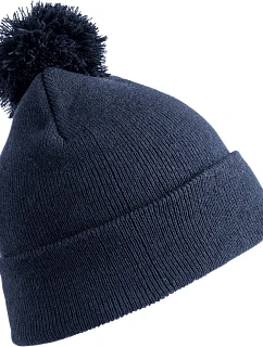 Result Headwear RC 028X Pletená čiapka s bambulou 28.028X tmavomodrá