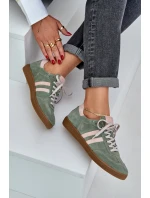 Zazoo N1068 Zamszowe Niskie Sneakersy Damskie Zielone