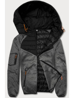 Čierno-grafitová pánska bunda-mikina (8M905-392)