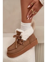 Śniegowce Damskie Z Naturalnego Zamszu D.Franklin DFSH375006 Camel