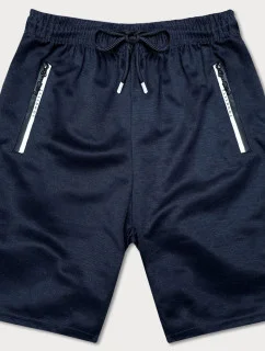 Tmavomodré pánske kraťasy s kontrastnými vsadkami (8K925-25)