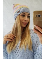 Fleecová čiapka Patrycja K254 pink+blue
