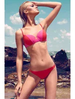 Dámske plavky dvojdielne bikiny 2COLOR dvojfarebné červené - Červená - OEM