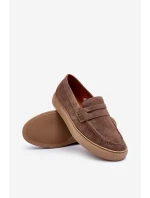 Pánske semišové mokasíny Zazoo 1574 Dark Beige Pánske semišové mokasíny Zazoo 1574 Dark Beige