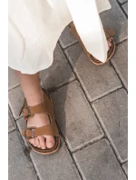 Sandałki Dziecięce Na Korkowej Platformie Zapinane Na Rzep Camel Rorria