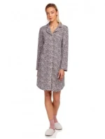 Dámska nočná košeľa 15446 - 271 sivá / ružová so vzorom - Vamp