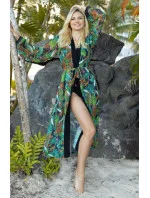 Dámska tunika Pareo 14 D81SZ-35 čierna s listami - Self Dámska tunika Pareo 14 D81SZ-35 čierna s listami - Self