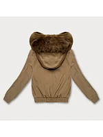 Krátka bunda S'West s kožušinovou podšívkou Dark Beige (B8506-22) Krátka bunda S'West s kožušinovou podšívkou Dark Beige (B8506-22)
