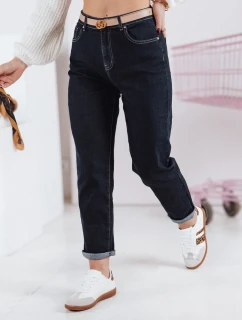 Dámske džínsové nohavice mom fit STRAIGHTY tmavomodré FashionStreet UY2390
